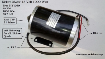 Elektro Motor 48 Volt 1000 Watt mit Halterung